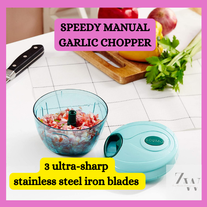 Manual Hand Pull Speedy Chopper Food Processor, garlic Blender ...