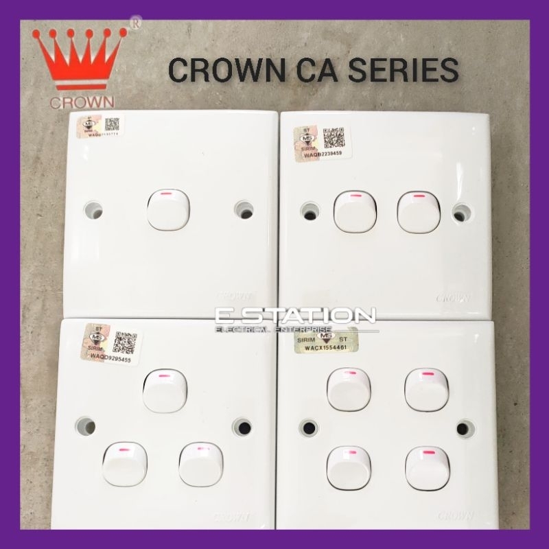 Crown CA Series Switches-1gang/2gang/3gang/4gang/5gang/20A Heater ...