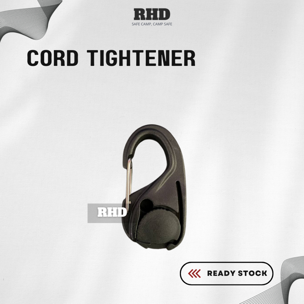 Quick Lock Carabiner Rope Tensioner Adjustable Cord Tali Gantung