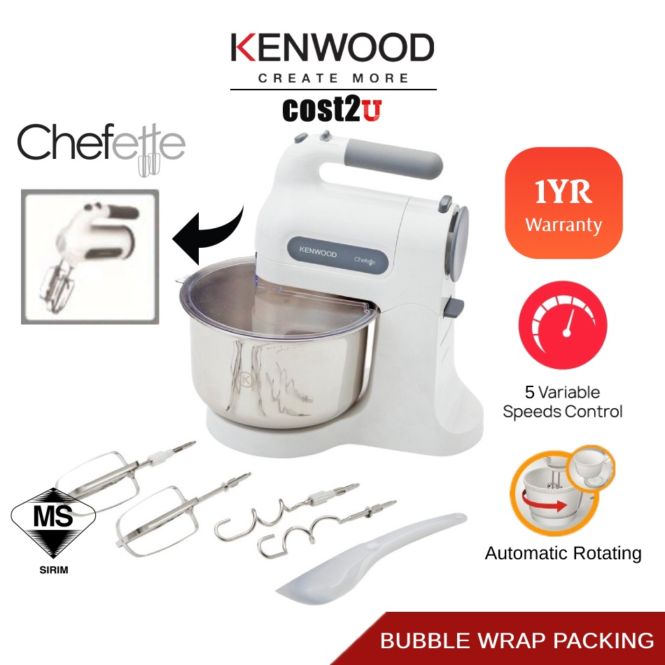 [Bubble Packing] Kenwood 3L Chefette Stand Mixer with Rotating Bowl