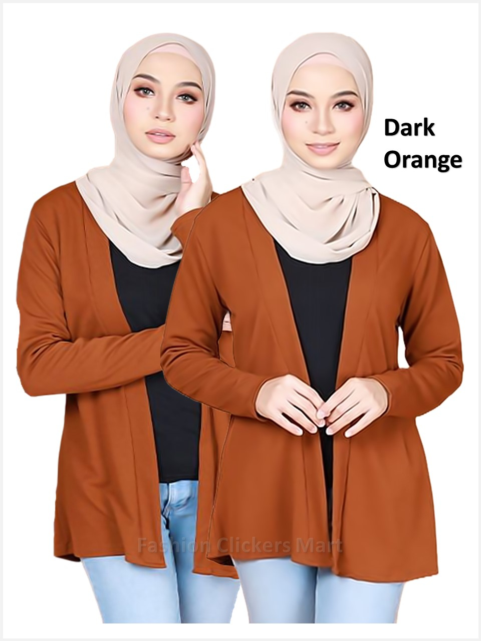 FC Mart Women Long Sleeve Cardigan Baju Kardigan Muslimah Korean Style Outerwear Kardigan Wanita Lengan Panjang Shopee Malaysia