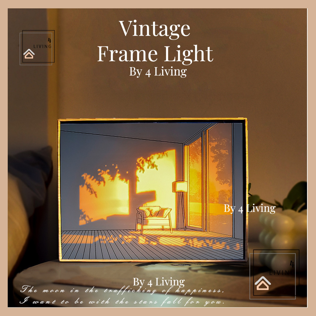 [CLEARANCE] Painting Light Decorative Frame Light Table Lamp Night ...