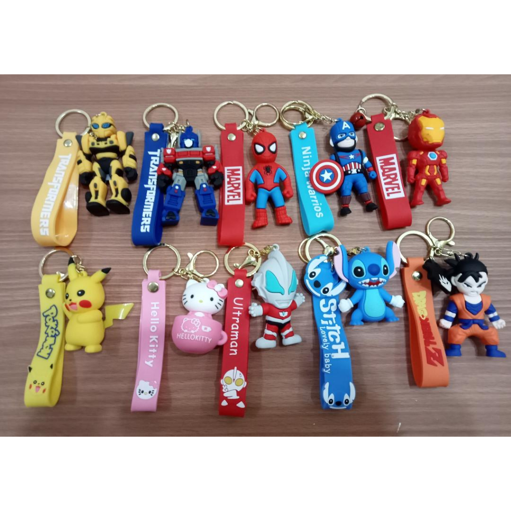 Keychain Cartoon Optimus/ Bumblebee/Spiderman/Captain/Ironman/Pokemon ...