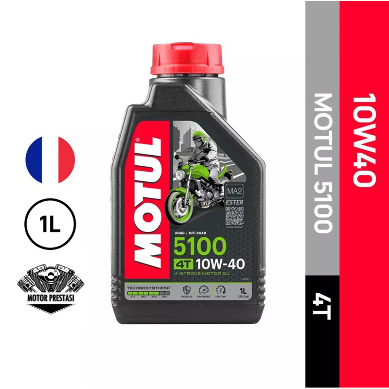 MOTUL 5100 10W 40 FOUR STROKE ESTER SYNTHETIC ENGINE OIL LTR KTM YZF RMZ CRF 2 LITRE