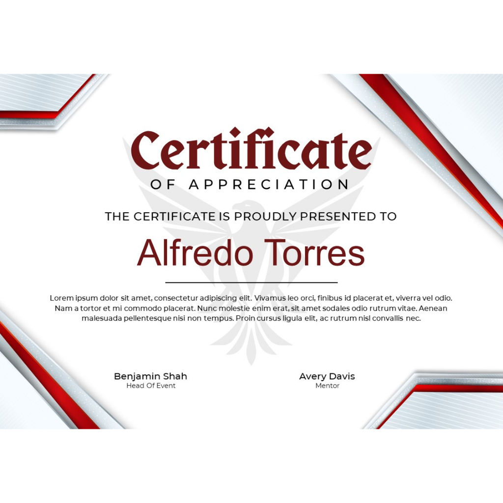 CERTIFICATE / SIJIL TEMPLATE_LANDSCAPE [EDITABLE] White And Red Modern ...