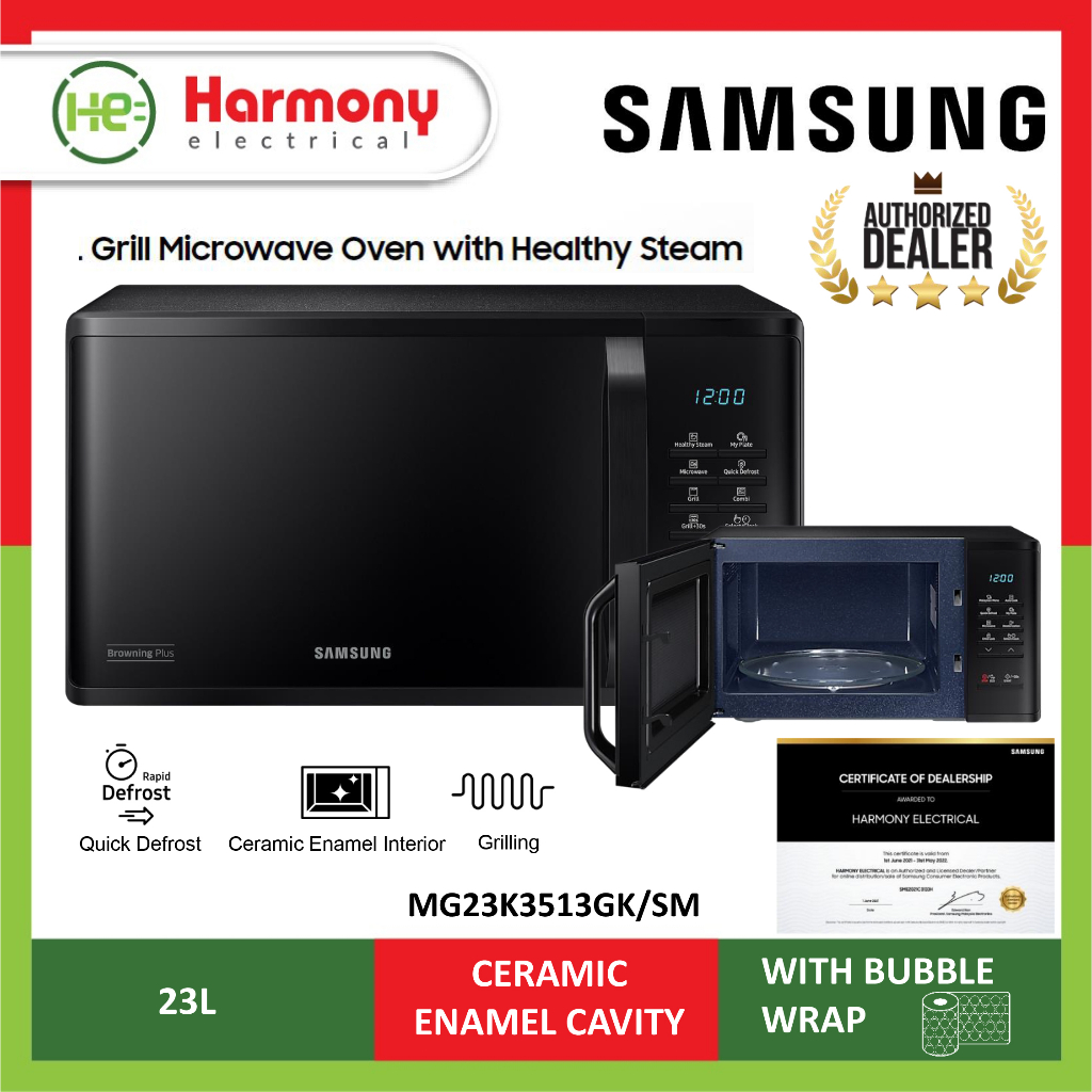 (BEST SELLER) SAMSUNG 23L Grill Microwave Oven with Healthy Steam