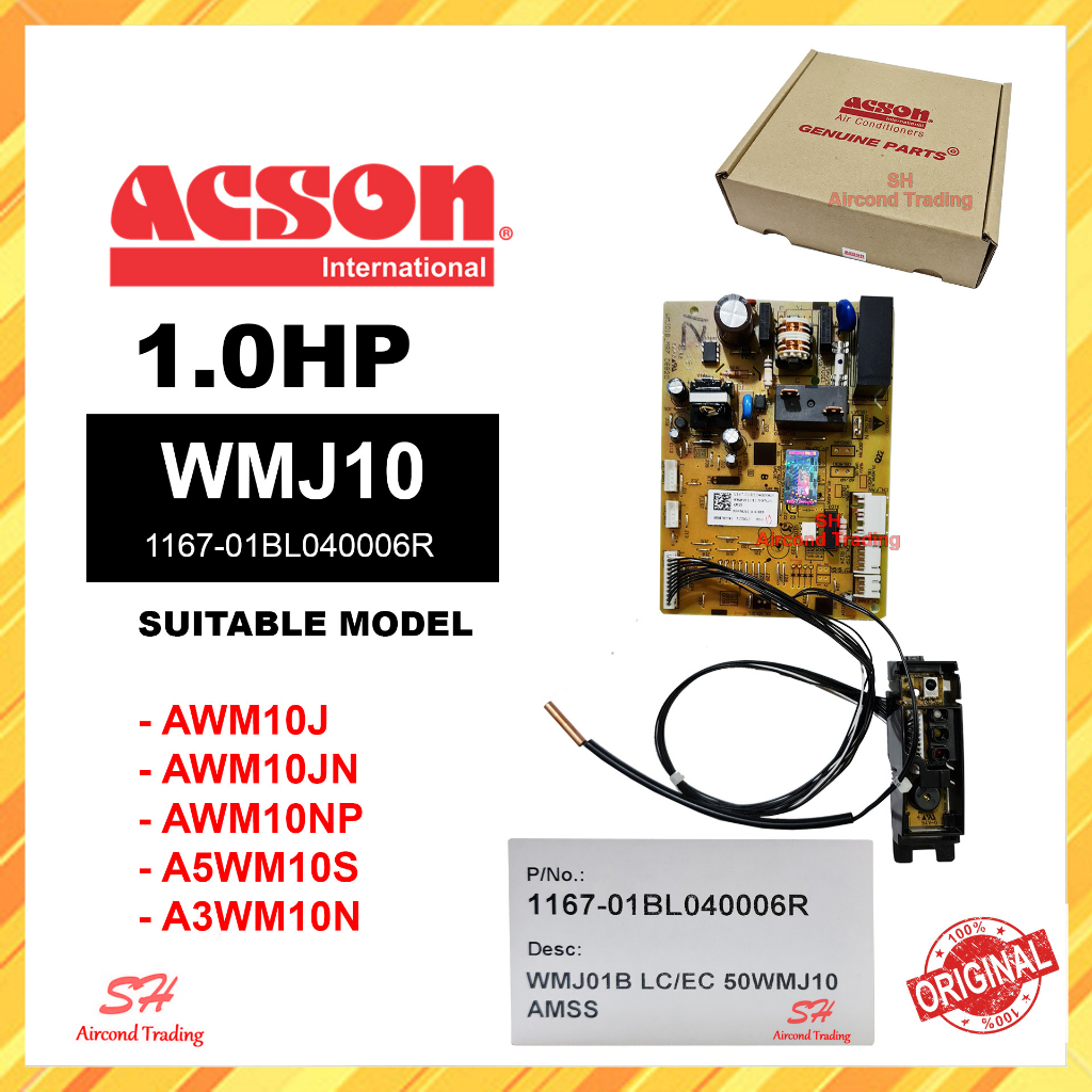 ORIGINAL ACSON INDOOR PC BOARD PCB AWM10/15/20/25 J/JN AIRCOND PCB