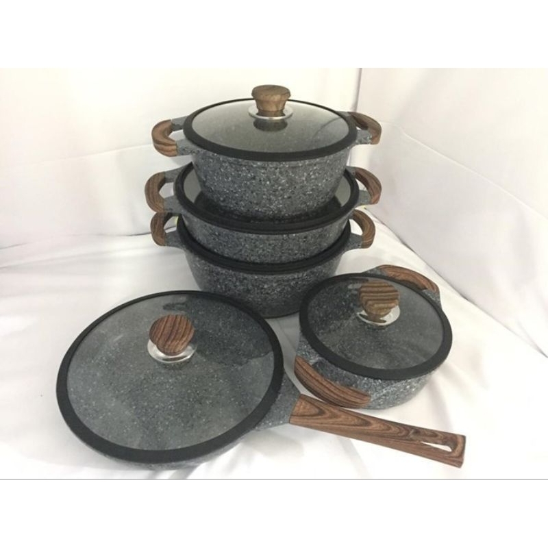K&I GERMANY 10PCS GRANITE LINE COOKWARE POT SET Shopee Malaysia