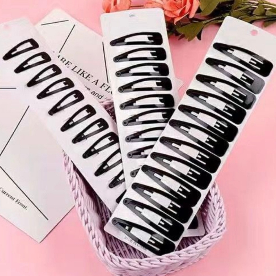 READY STOCK 】 ( 1 CARD 10PCS/12PCS ) ( BLACK COLOUR ) Titat Pin BB Hair ...