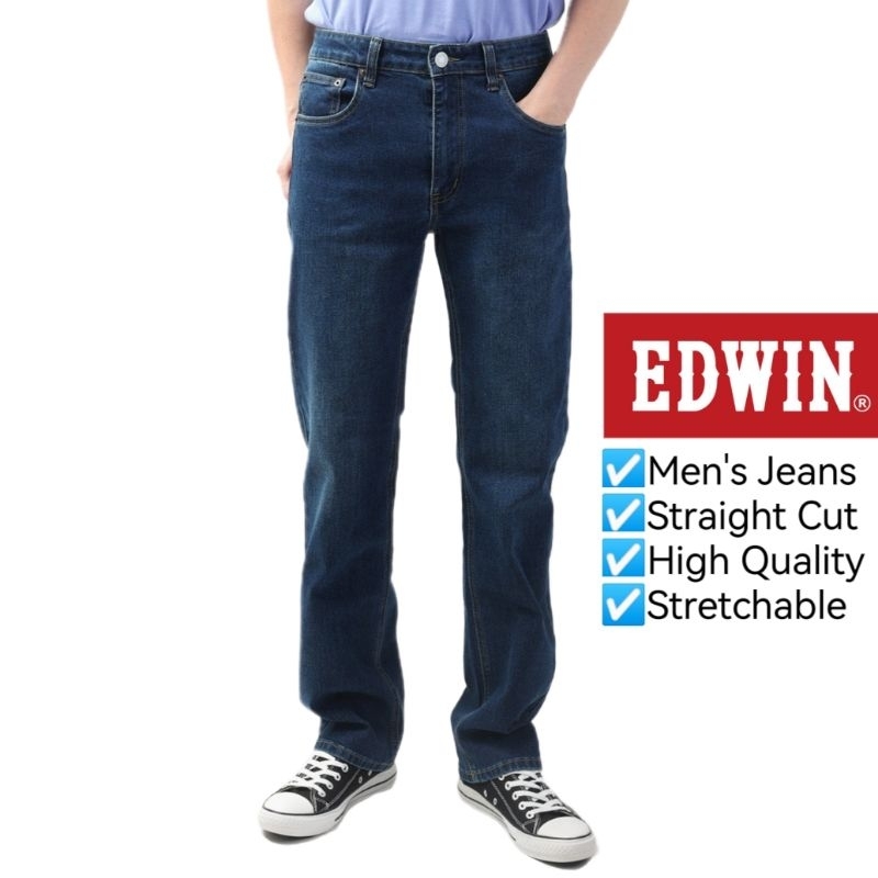 Original EDWIN Men's jeans E505 Straight Cut 7705-2846 | Shopee Malaysia