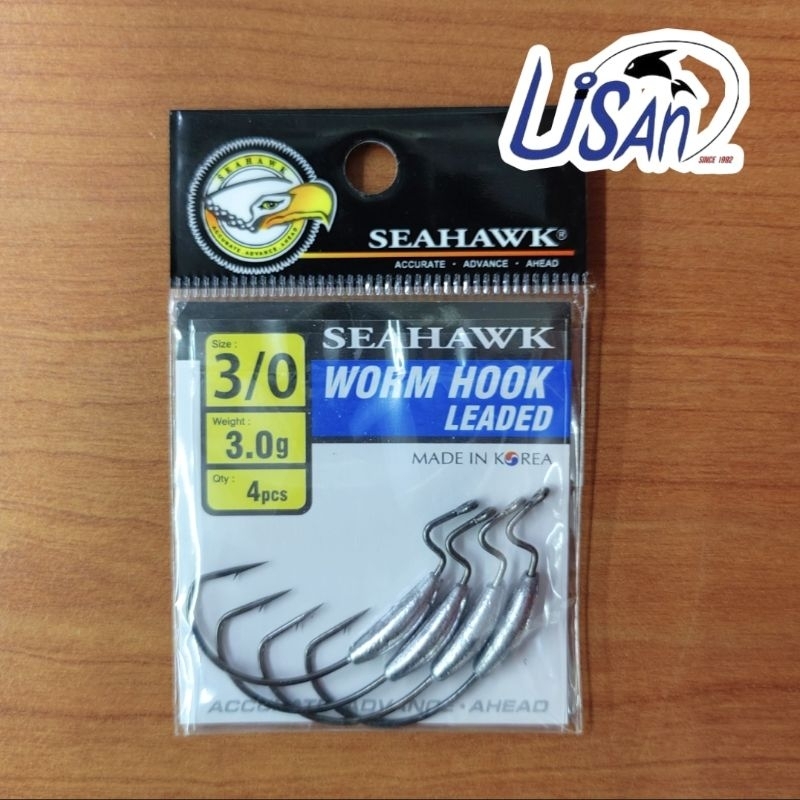 Seahawk Worm Hook Leaded 2X Strong - Made in Korea