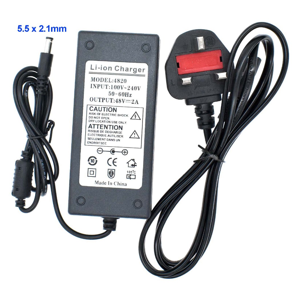 48V 2A 54.6V Lithium Charger Input 100-240VAC Li-ion Li-poly Charger ...