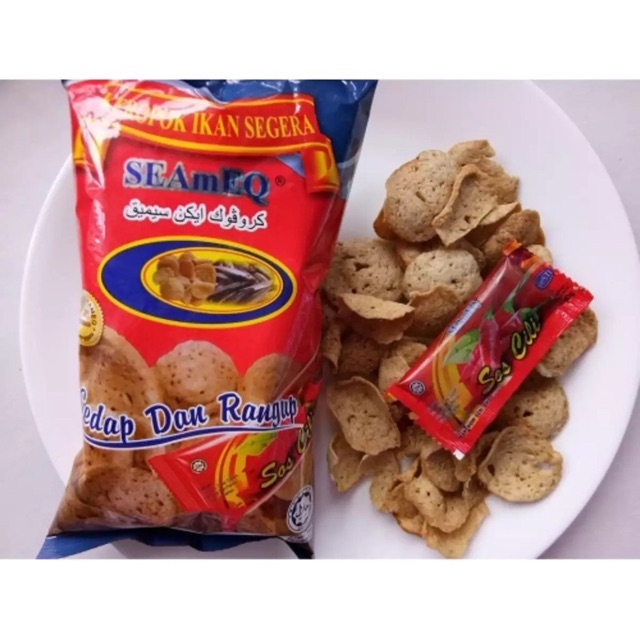 “Keropok Ikan Seameq dengan Sos Cili Terlajak Sedap |100% Original Ganu ...