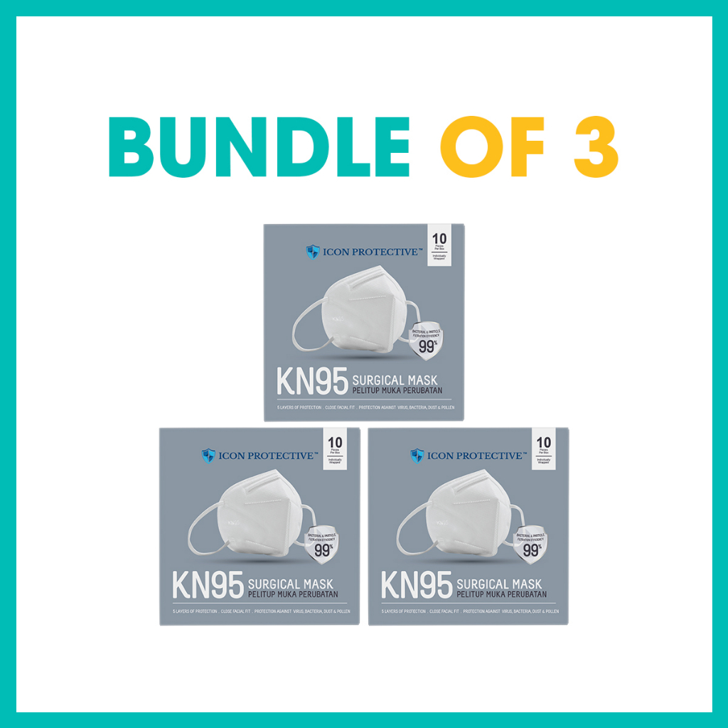 Icon Protective KN95 Series - White [Bundle of 3] | Shopee Malaysia