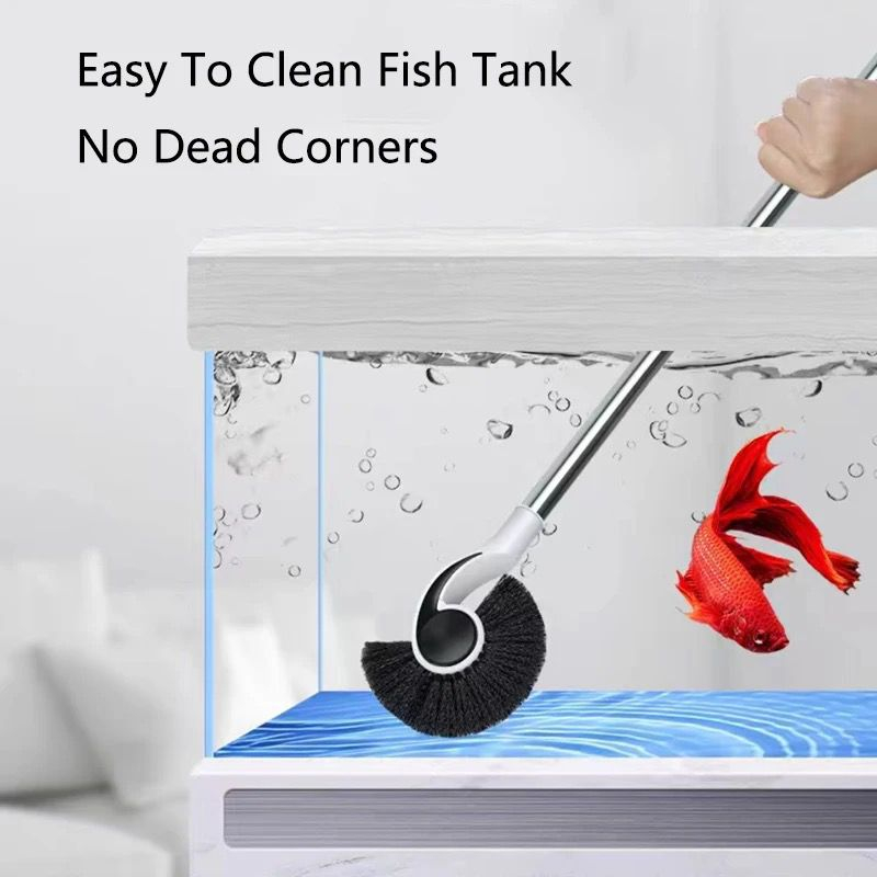 Long Handle Cleaning Brush Plastic Aquarium Glass Algea Cleaner Removal