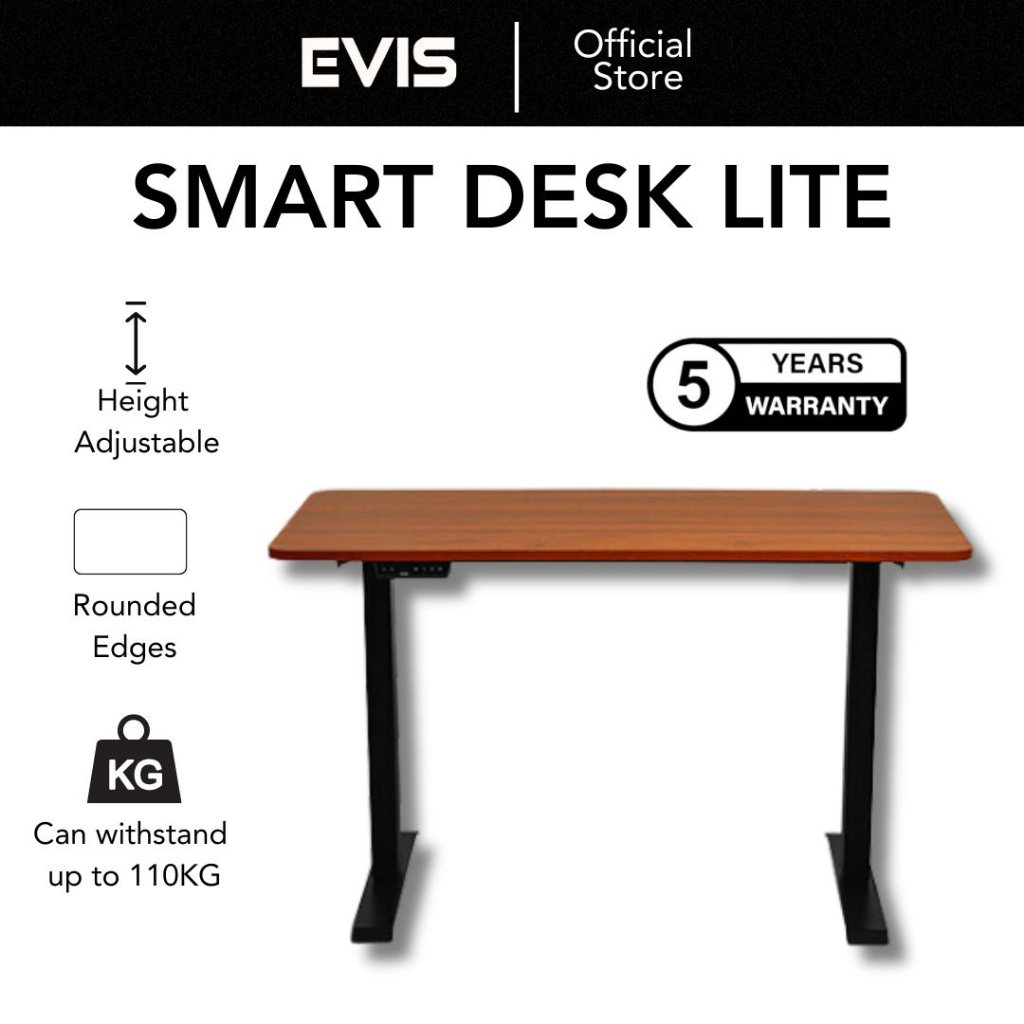 EVIS Smart Desk Lite Height Adjustable Office Desk with Curved Edges