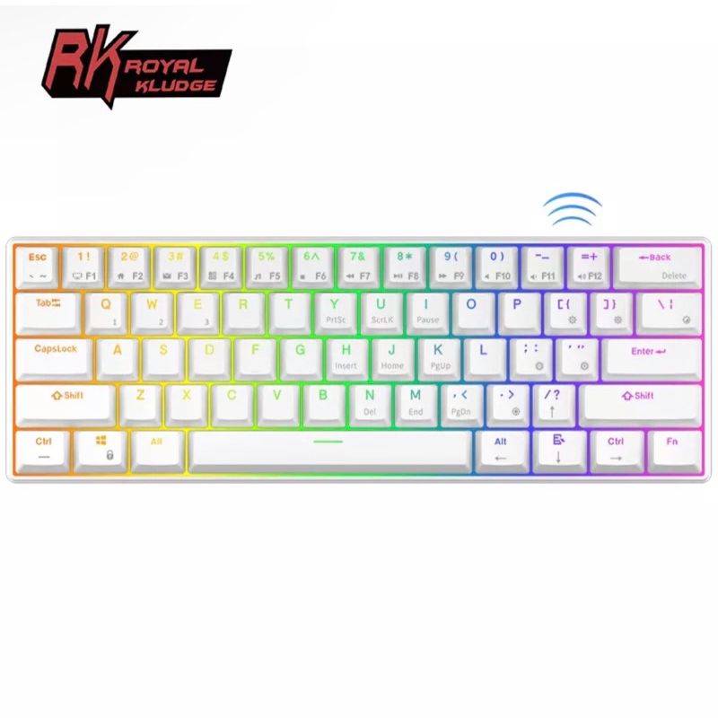 [SECOND HAND] RK61 ROYAL KULDGE MECHANICAL KEYBOARD WHITE GOOD