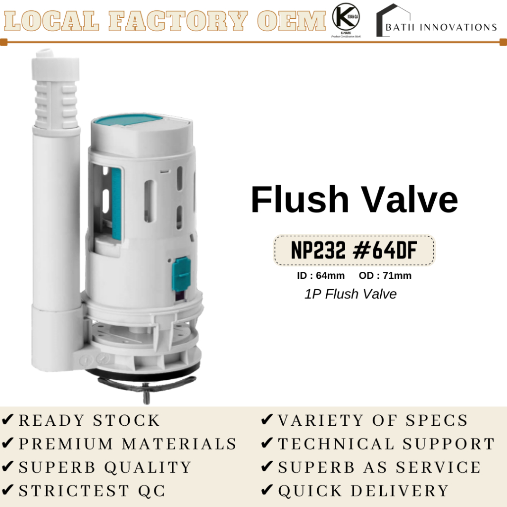 Flush Valve - Dual Flush (For 1P WC Toilet Cistern / Tank) NP232 #64DF ...