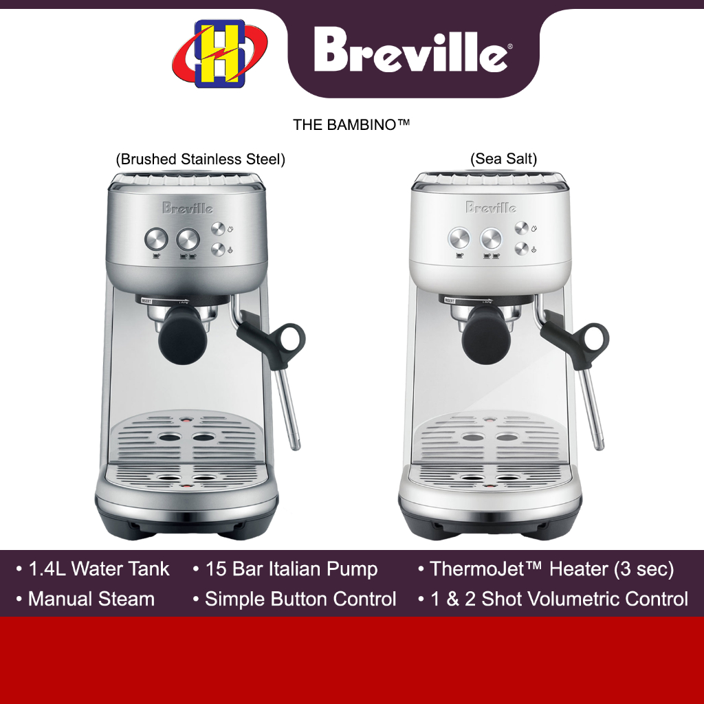 Breville Coffee Maker (1.4L/1600W) ThermoJet™ Heater System THE BAMBINO ...