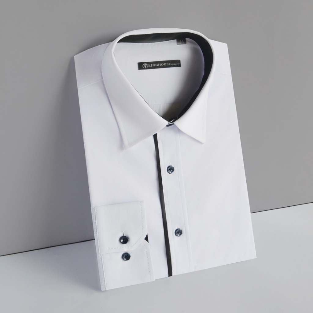 Men's Slim Fit White Colour Long Sleeve Shirt Spread Collar / Party