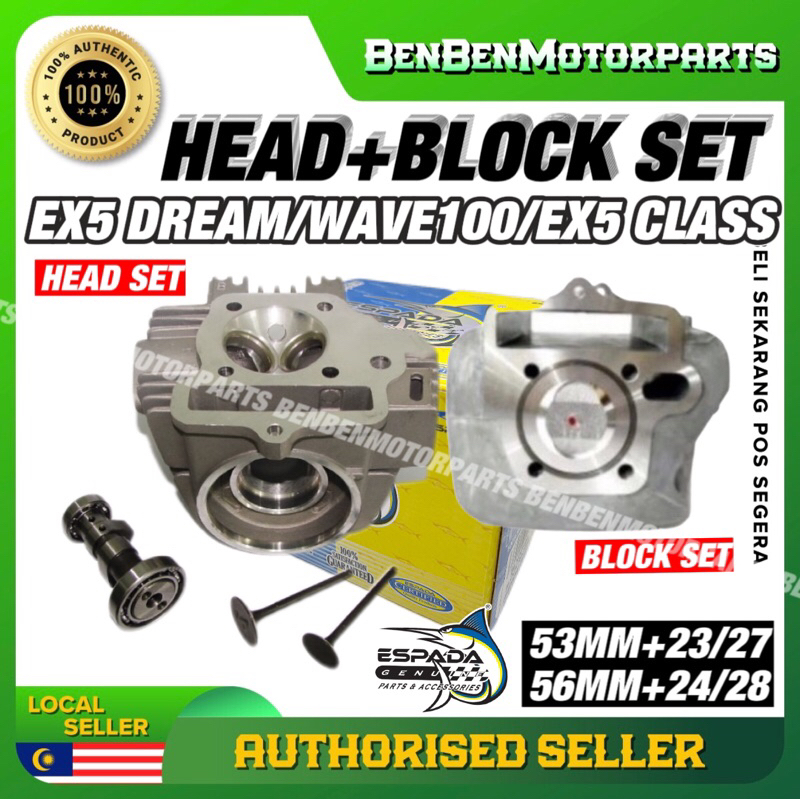 Block+Head Racing Ex5 Dream[53/56mm]ESPADA Combo Set(blok ex5 wave100 ...