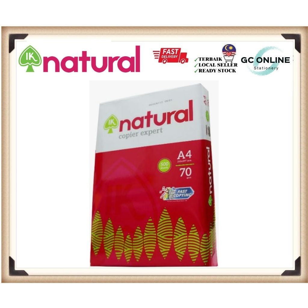 IK Natural A4 Paper 500 Sheet 70Gsm / Kertas A4 500 Helai 70Gsm