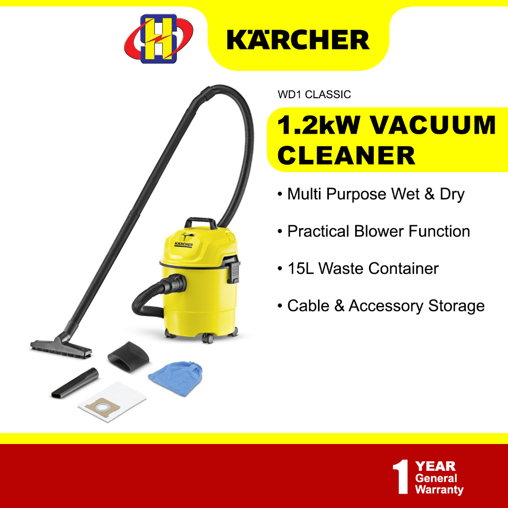 Karcher Vacuum Cleaner (1200W/15L) 180AW Multi Purpose Wet & Dry Vacuum