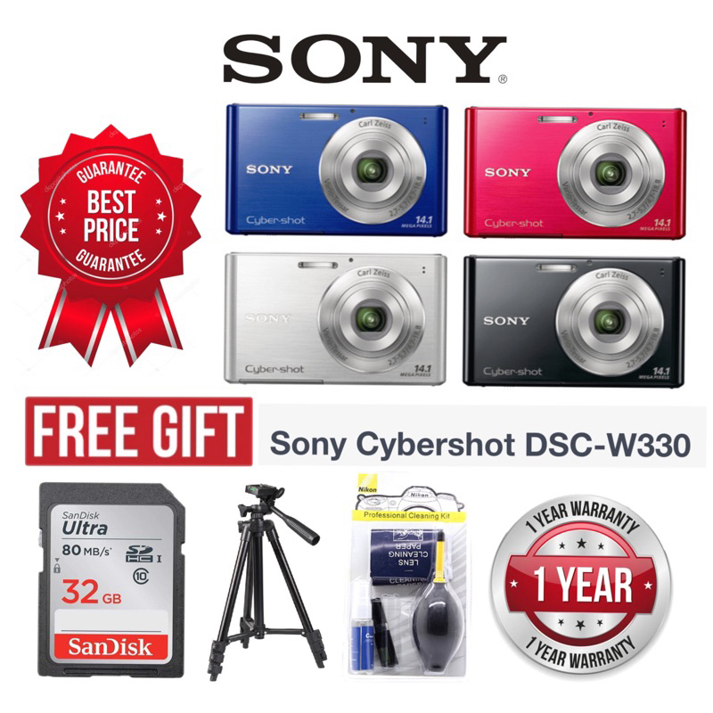 Sony Cybershot DSCW330 Carl Zeiss original digital camera super slim