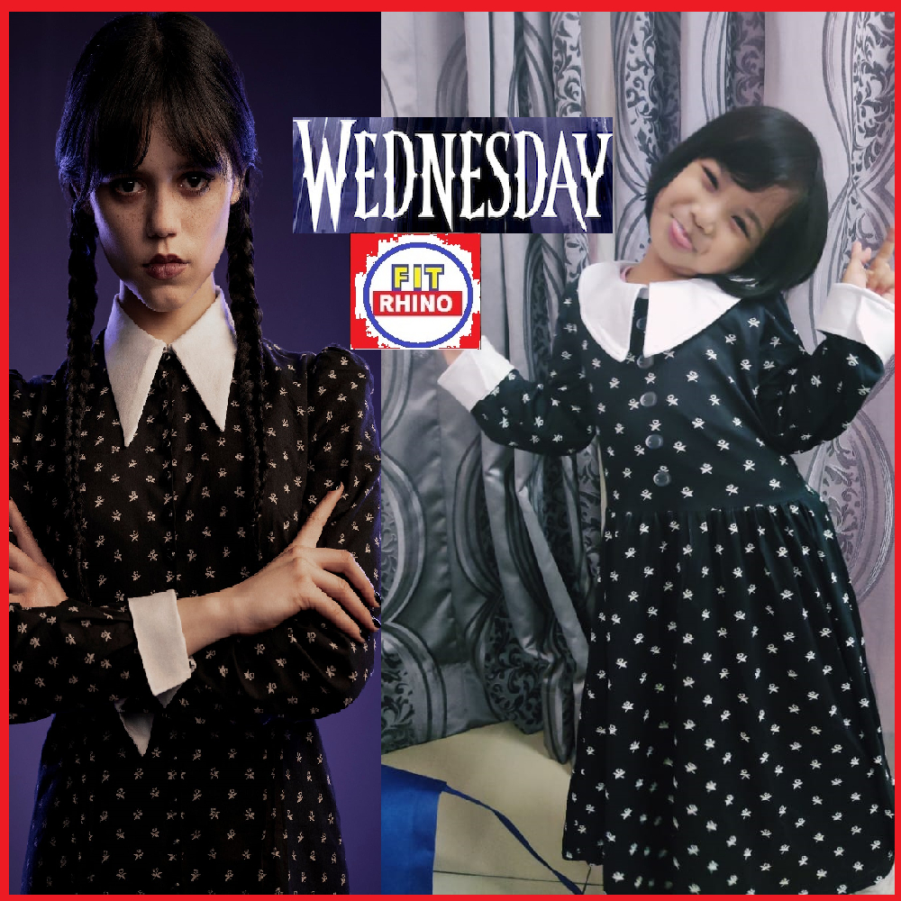 FITRHINO ] Wednesday addams costume kids Girls girl dress Halloween  halloween costume kids princess dress kids | Shopee Malaysia