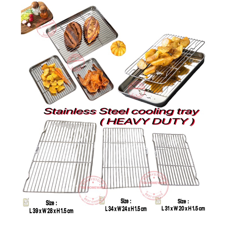 [HEAVY DUTY ] Stainless Steel BBQ Plate Cooling Tray With / Oil Drain