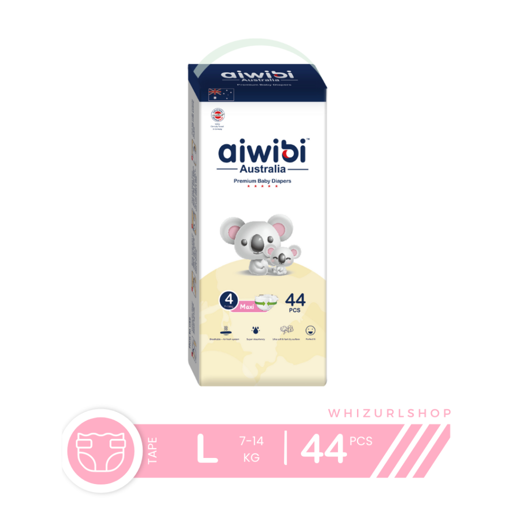 Aiwibi Premium Baby Diapers - Large (44pcs) (7-14kg) (Tape) | Shopee ...