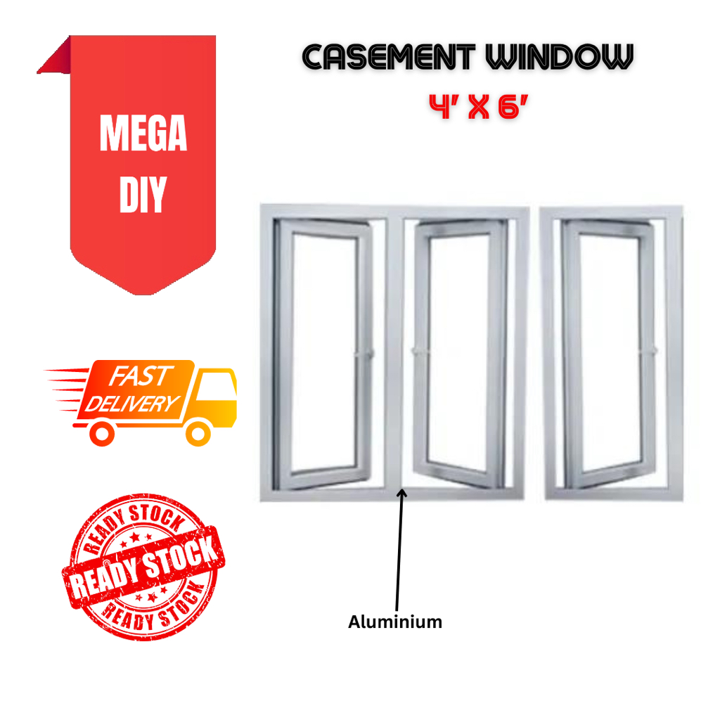 Aluminium Casement Window With Glass House Top Hung Window / Tingkap ...