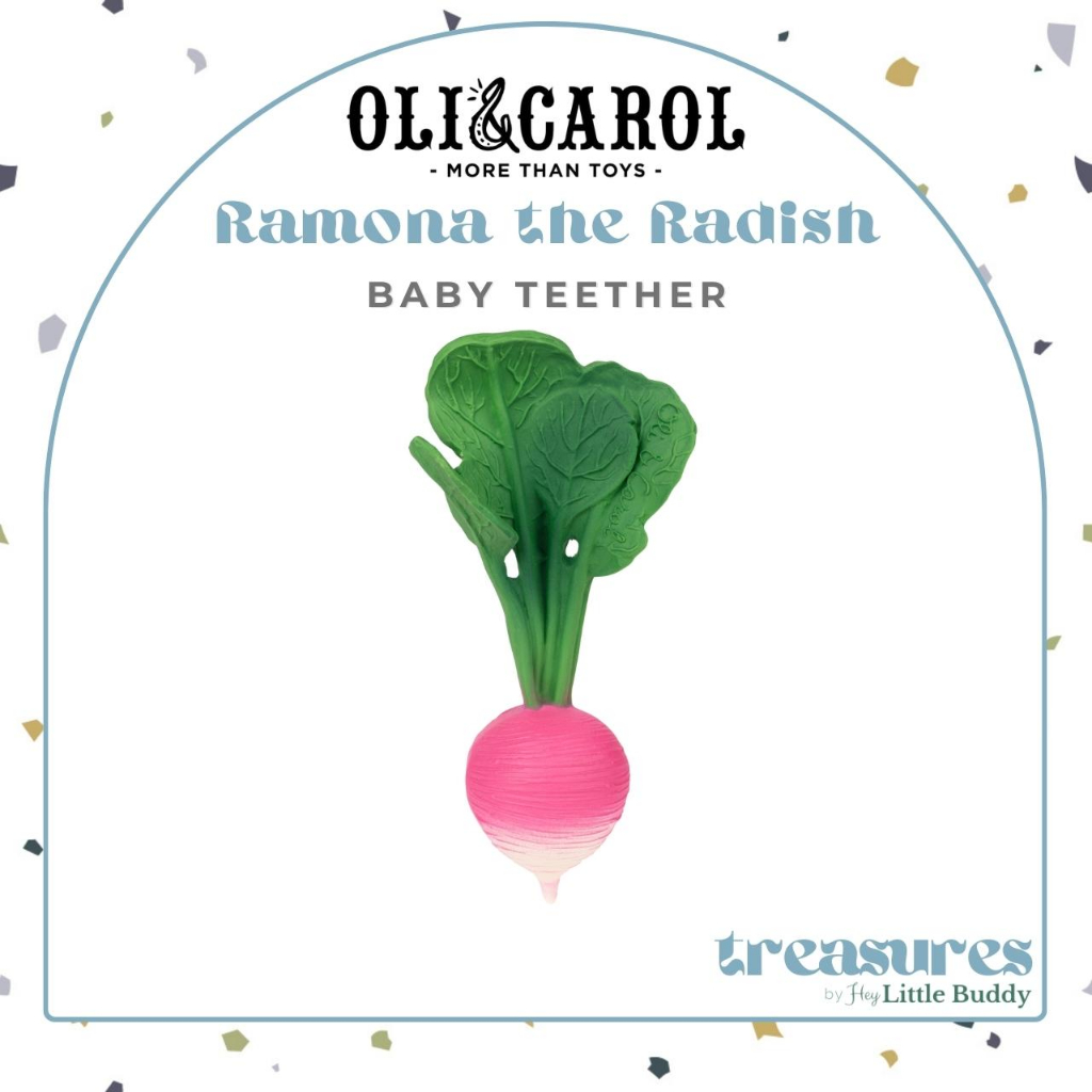 Oli & Carol Ramona the Radish Baby Teether Natural Rubber Fruit Gums ...
