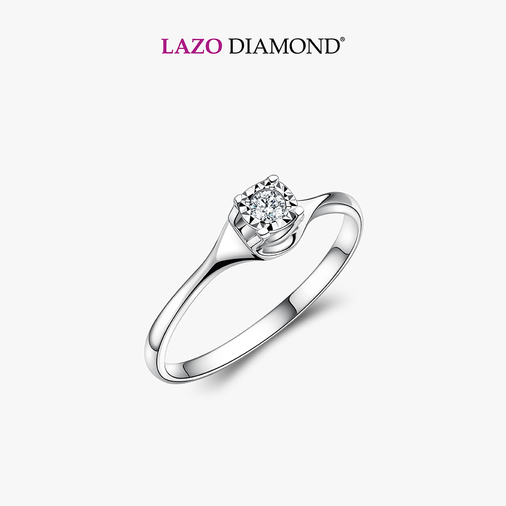 LAZO DIAMOND Signet Style Miracle Set Diamond Ring in 9k White Gold Shopee Malaysia