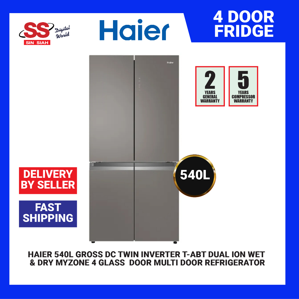 DELIVERY BY SELLER 】Haier 540L 4 Door Series Refrigerator HTF540DGG7 Twin Inverter Fridge