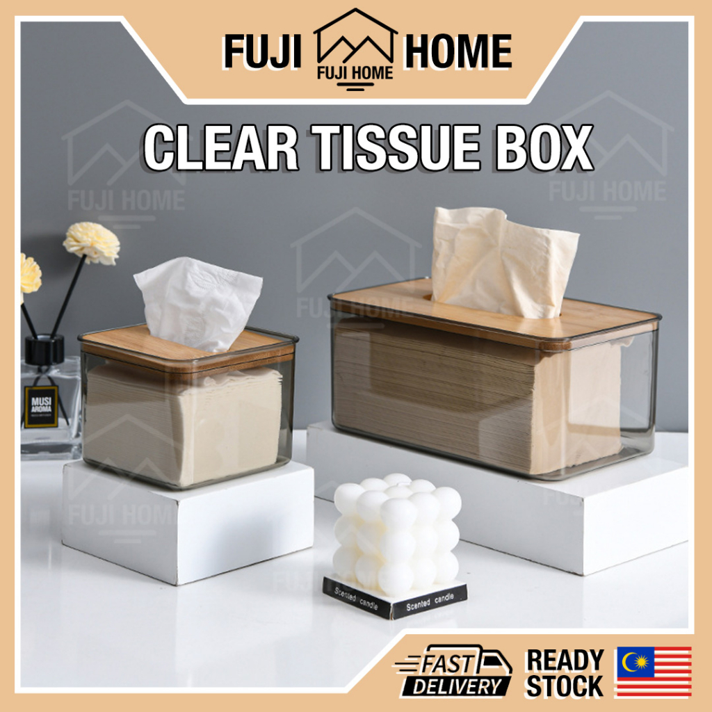 🏠READY STOCK🏠Transparent Tissue Holder Box Toilet Paper Roll Tissue Box Holder Container Tissue
