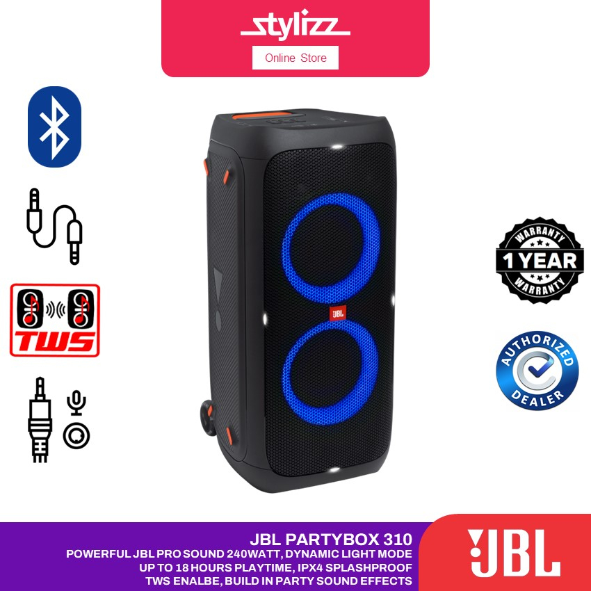 JBL Partybox 310  Portable party speaker with dazzling lights and powerful  JBL Pro Sound