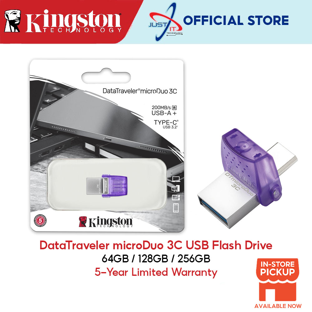 Kingston Dtduo3cg3 Usb 32 Gen1 Datatraveler Microduo 3c Usb Flash Drive 32gb 64gb 128gb 6825