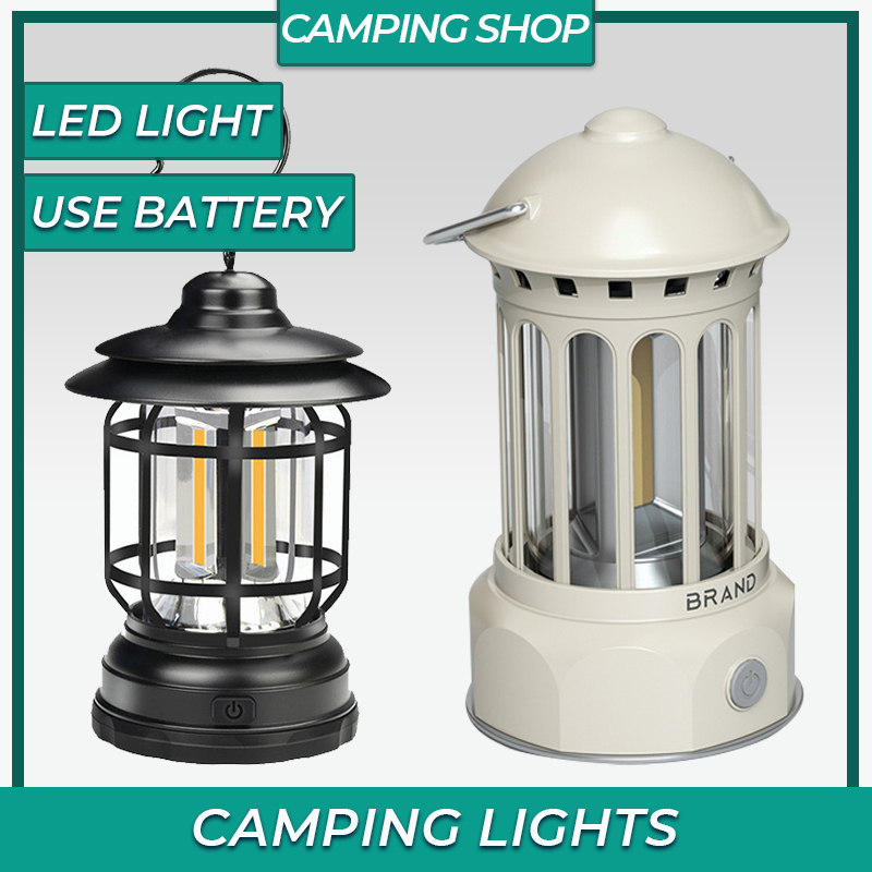 Outdoor Vintage lamp Lampu Khemah Room Light Camping Lanterns Battery ...