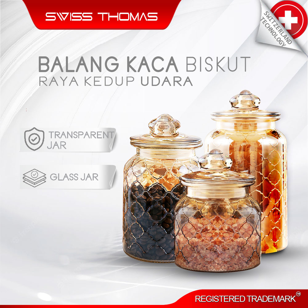 Airtight Glass Jar Cookie Food Storage Container Spice Bottles Balang