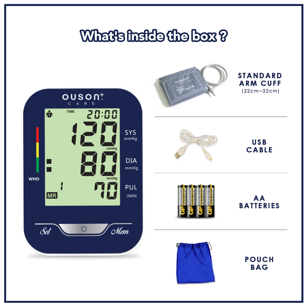 [GIFT SET] ORIGINAL OUSON CARE BSX523 DIGITAL ARM TYPE BLOOD PRESSURE ...