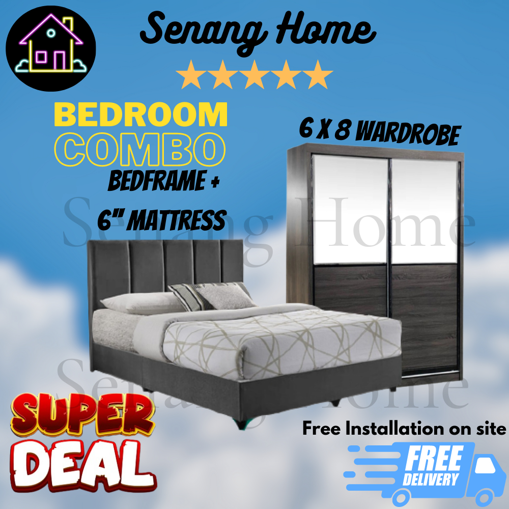 Senang Home Room set Combo Deal /8x8/6x8/Almari Modern/ Bedroom Set ...