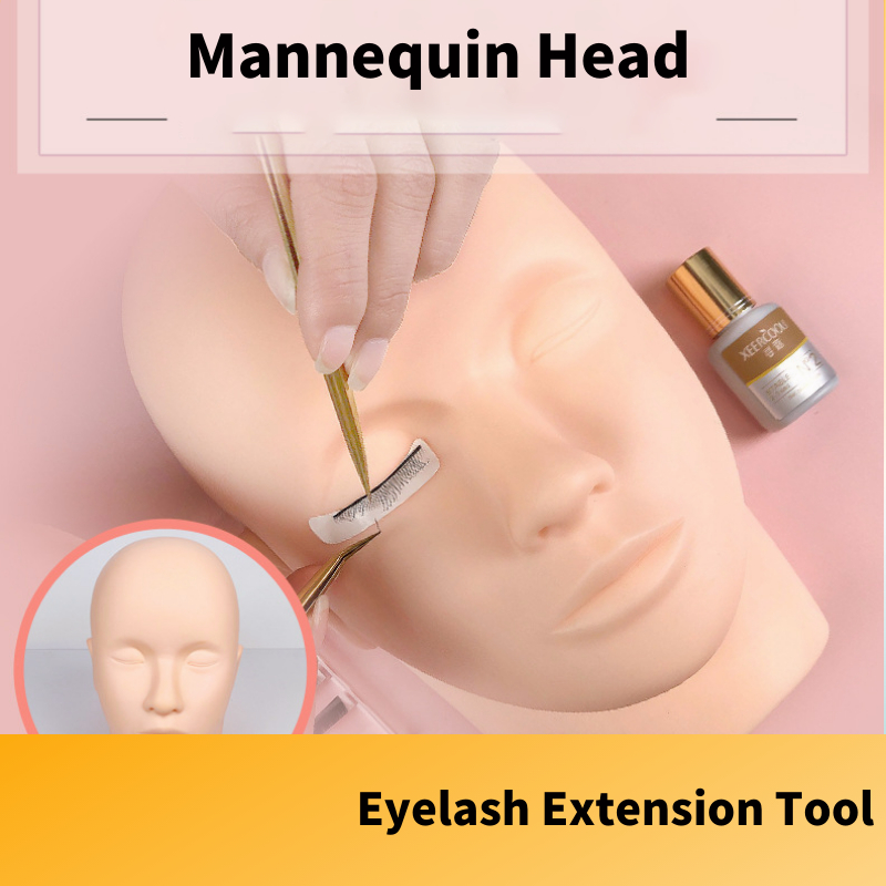 Mannequin Head Eyelash Extension Practice Silicone Model Head With