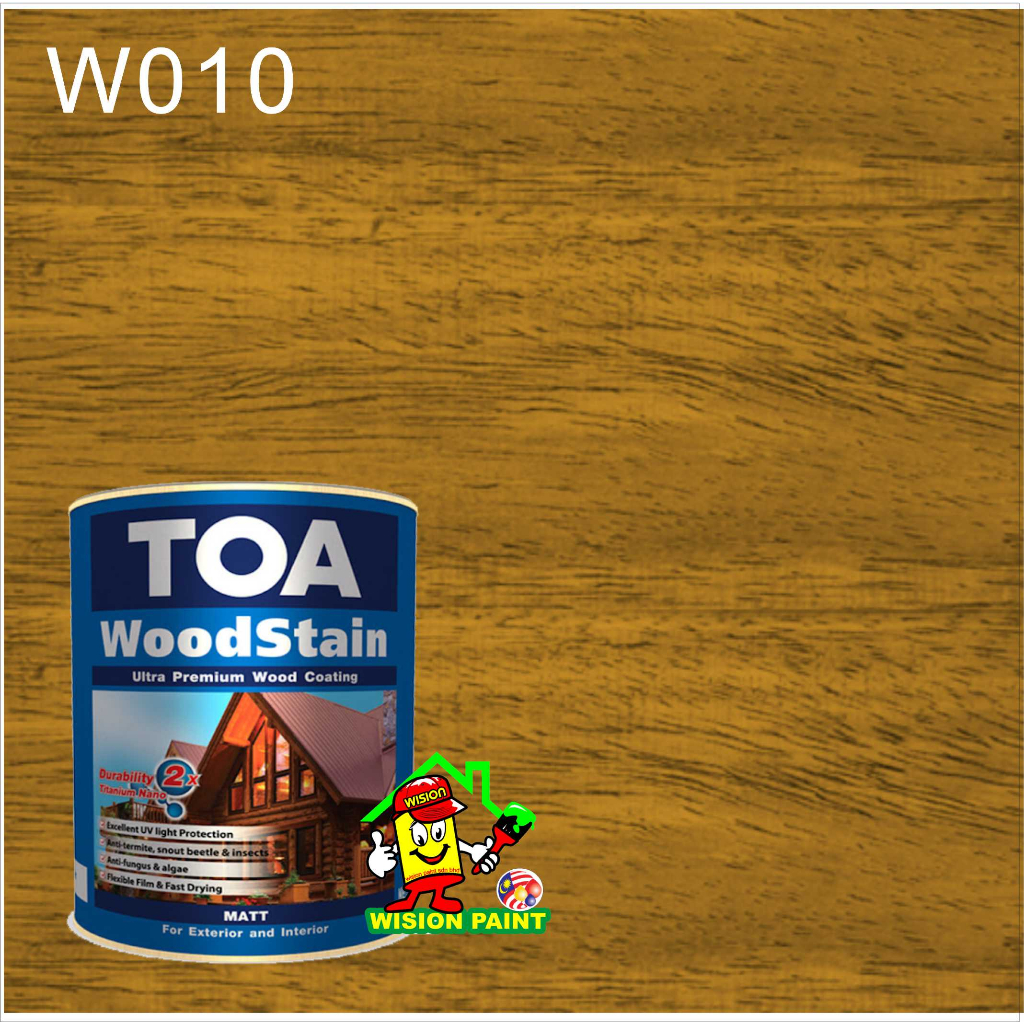 ( MATT ) TOA Woodstain Paint ( 1L ) VARNISH Interior & Exterior Wood ...