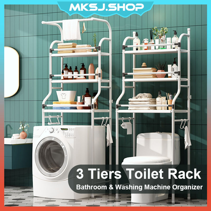 3 Tiers Toilet Rack Shower Rak Bathroom Cabinet Organizer Bathroom Storage Shelf Shelves Shampoo ...