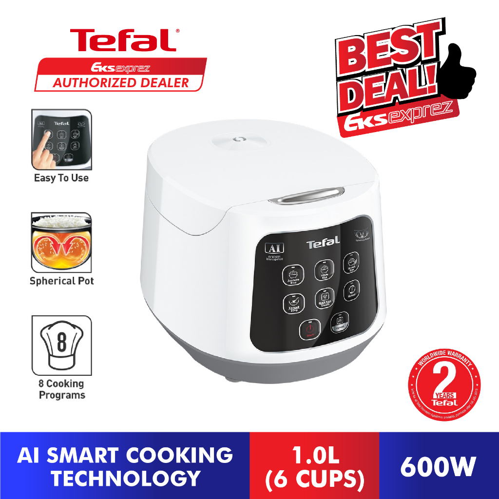 Tefal Easy Rice Compact Rice Cooker 1.0L (6 Cups) RK7301 / RK730165 Shopee Malaysia