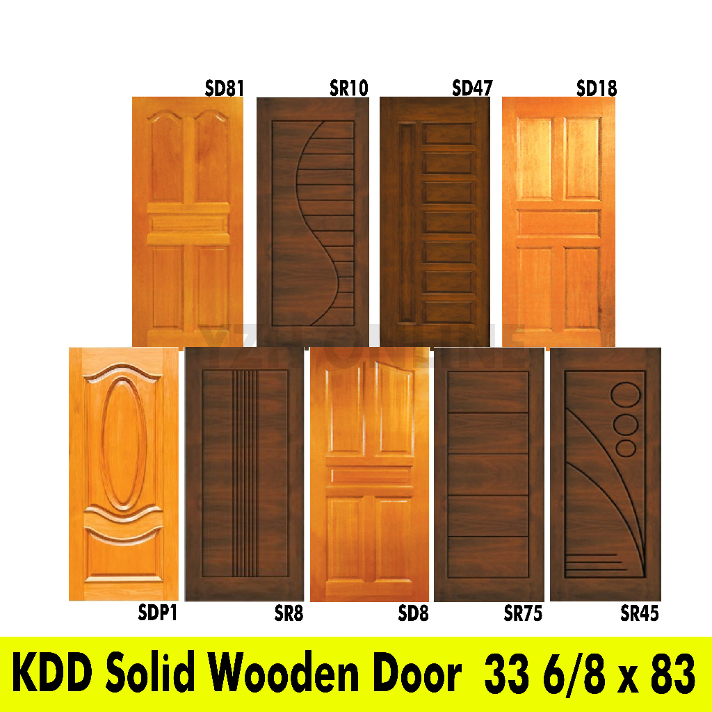 Solid Wooden Door KDD Pintu Kayu Solid standard size 33 6/8 x 83