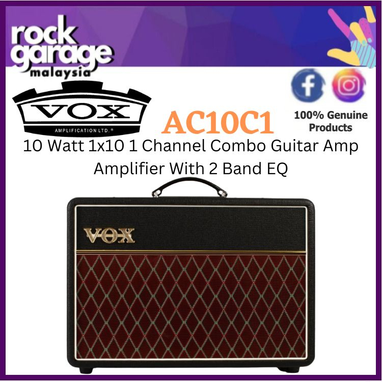 Vox AC10C1 10 Watt 1x10 1 Channel Combo Guitar Amp Amplifier With 2