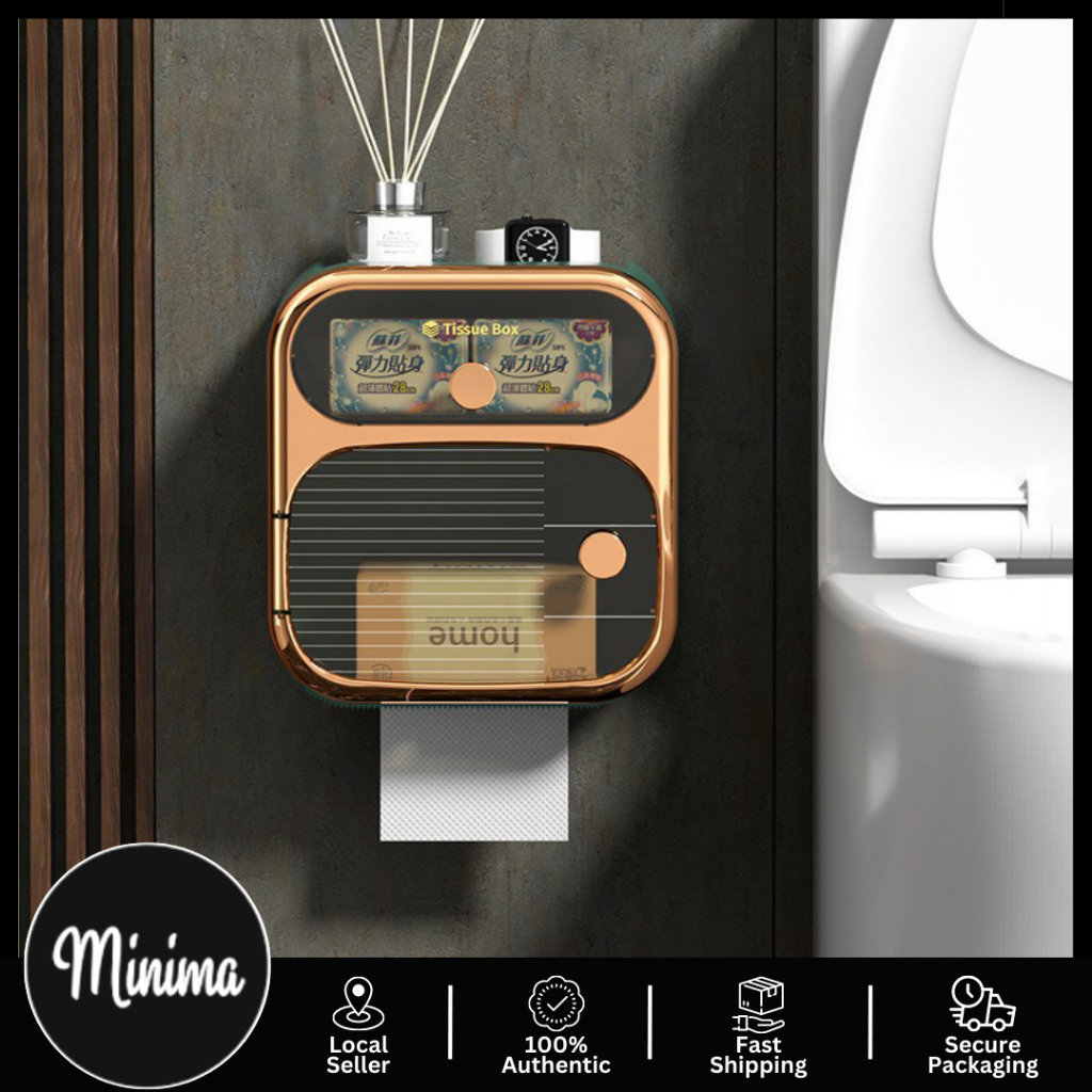 MINIMA Premium Toilet Paper Roll Tissue Box Holder Container Multi