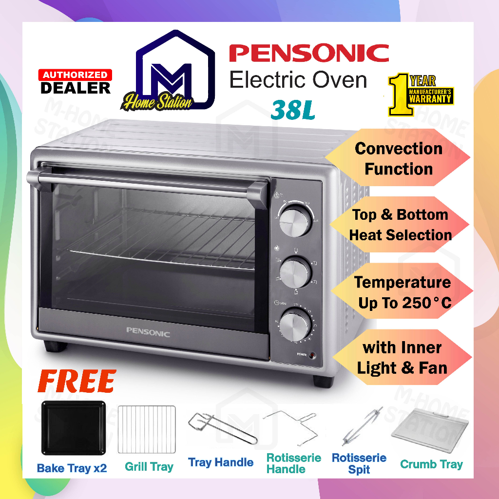 Pensonic Oven 38l With Convention And Rotisserie Function Peo 3804 Ketuhar Elektrik Besar Grill 2717